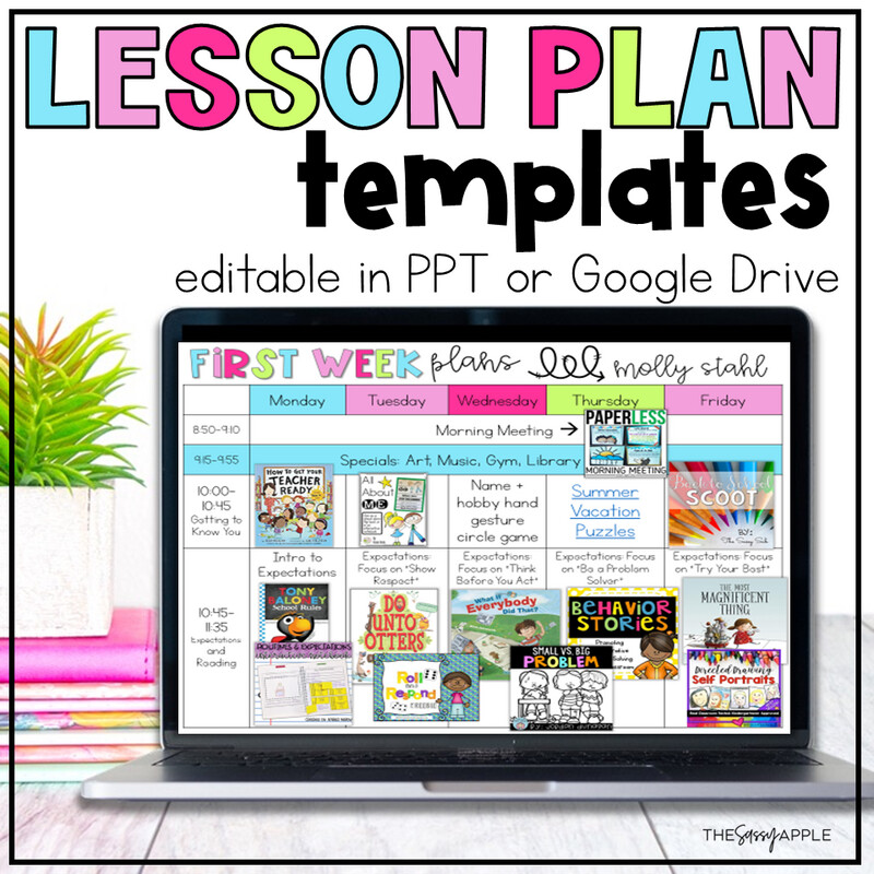 Digital Editable Weekly Lesson Plans 30+ templates in PowerPoint Google Slides