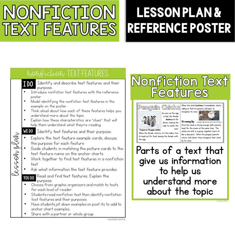 Nonfiction Text Features: Lesson plan, Mini-lesson Materials and Activities