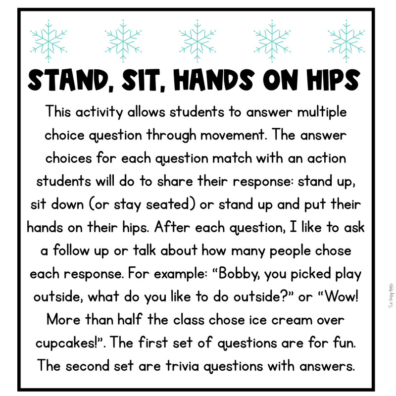 First Day Back from Winter Break Activity New Years Game
