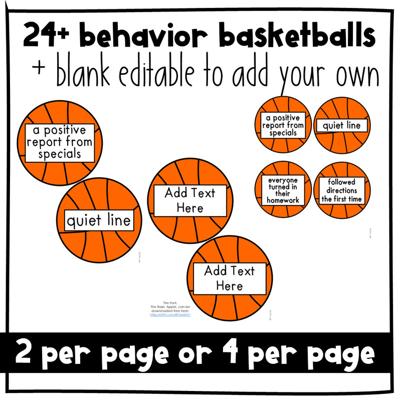 Basketball Positive Behavior Management Class Incentive March Madness