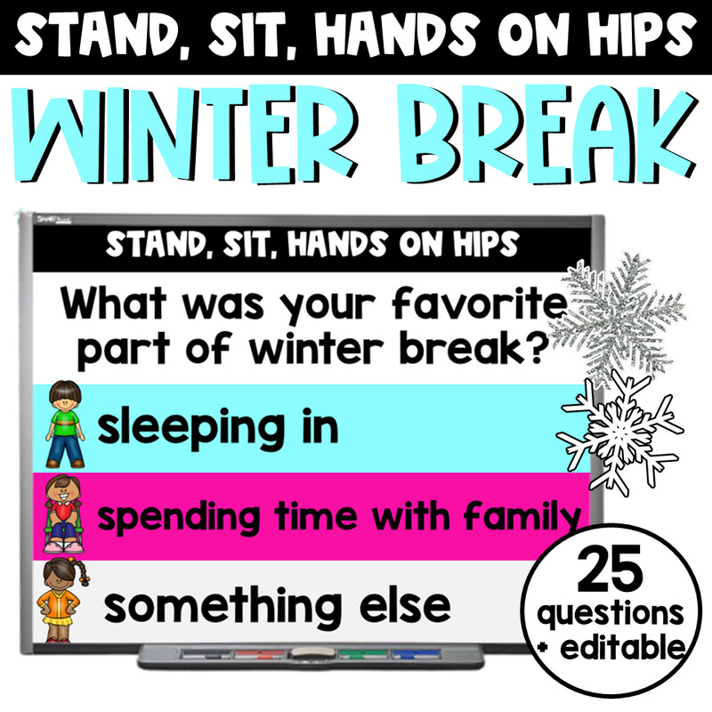 First Day Back from Winter Break Activity New Years Game