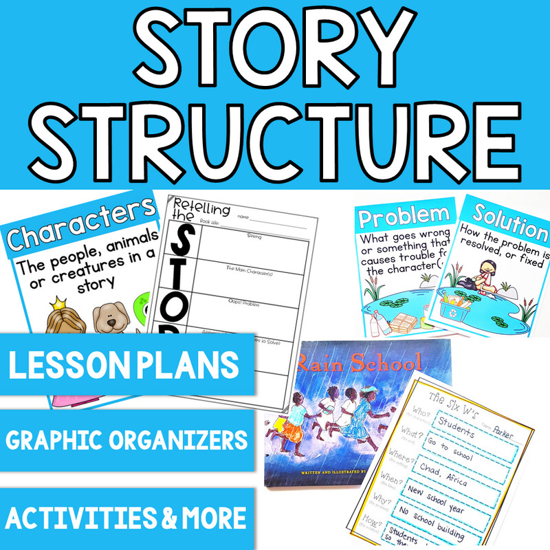 Story Structure & Elements Graphic Organizers, Anchor Chart, Retell, Sequencing