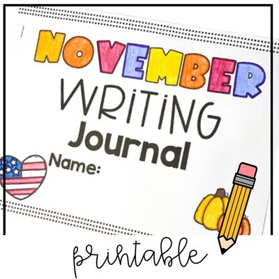 November Daily Printable Writing Journal Pages 20 Different Prompts Thanksgiving