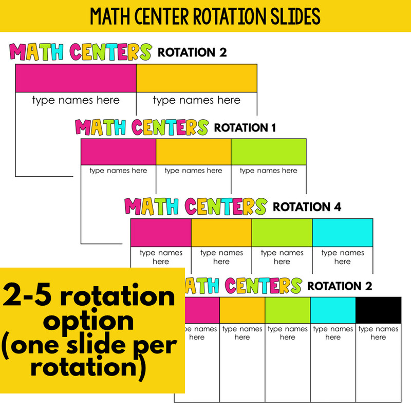 Center Rotation Slides | Guided Math Centers | Small Group Math Organization