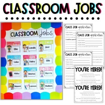 Classroom Job System Applications Editable Presentation 45 Different Jobs