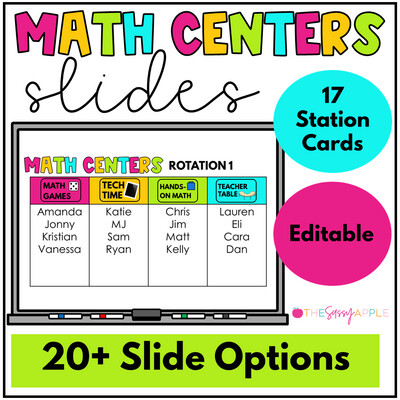 Center Rotation Slides | Guided Math Centers | Small Group Math Organization