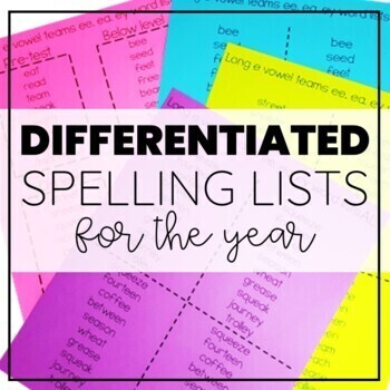 2nd Grade Spelling Lists and Word Practice Activities