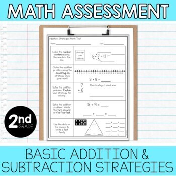 2nd Grade Math Assessment: Basic Addition and Subtraction Strategies Test