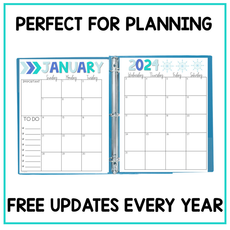 2026-2027 EDITABLE Monthly Calendars 2-Page Portrait