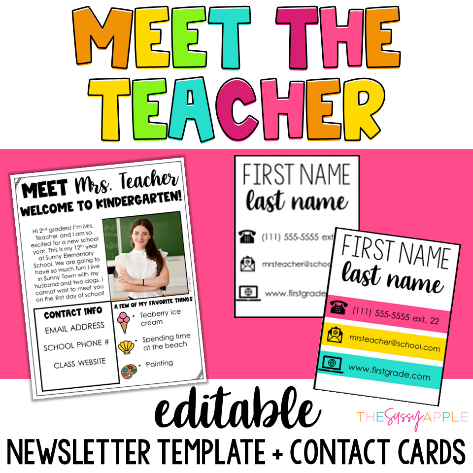 Welcome Back to School Letters Meet the Teacher Editable Template Contact Info