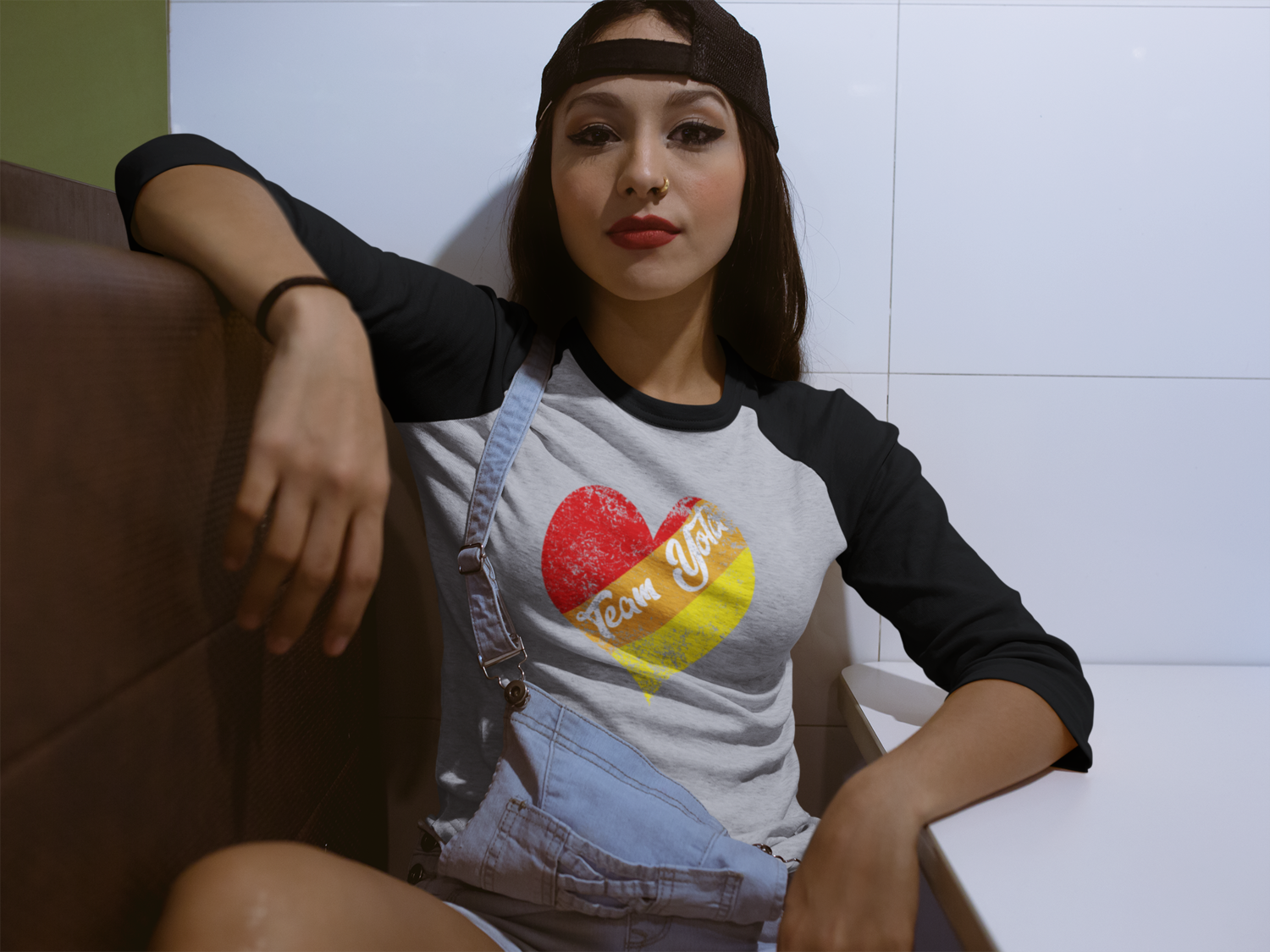 3/4 sleeve Ladies raglan shirt