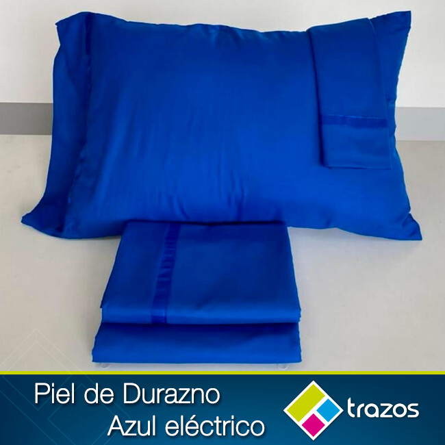 Sábanas piel de durazno Azul eléctrico