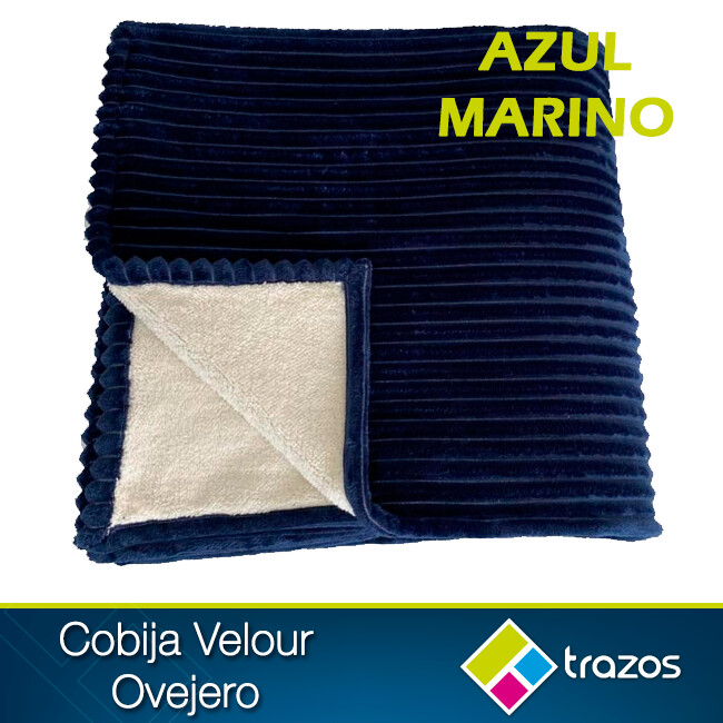 Cobija Velour ovejero azul marino