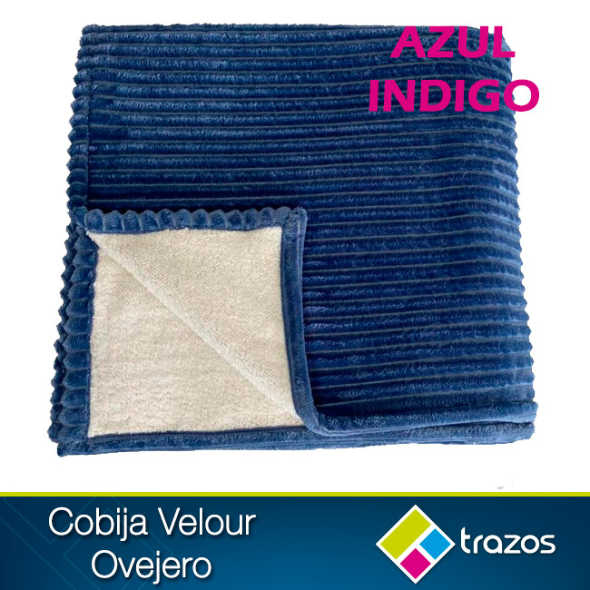 Cobija Velour ovejero azul indigo