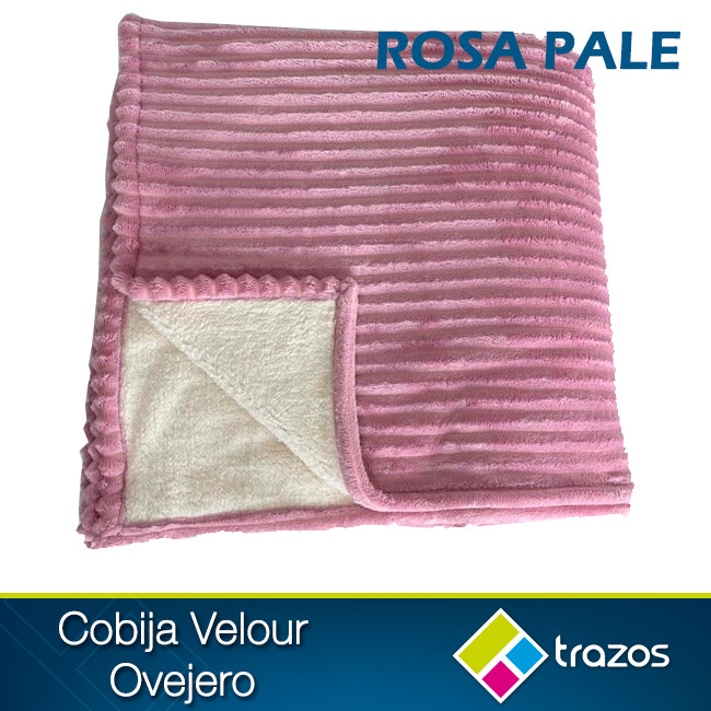 Cobija Velour ovejero Rosa pale