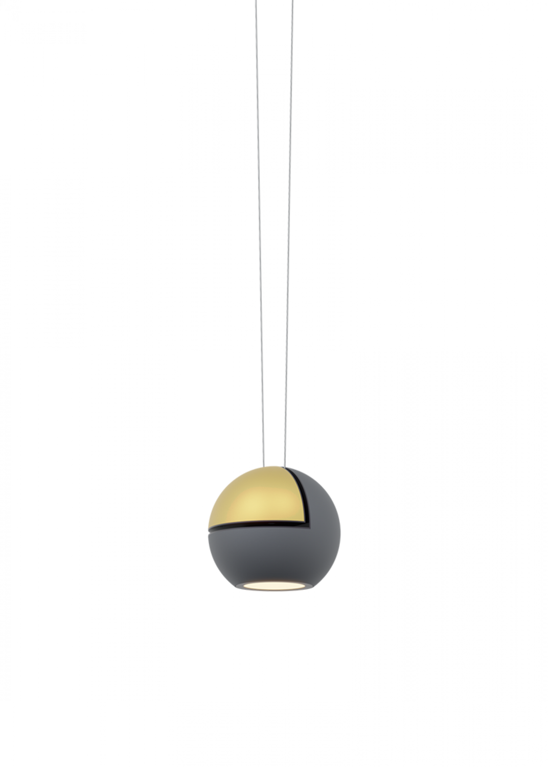 OLIGO Globe Pendelleuchte 3-flammig | Baldachin rund | mit unsichtbarer Höhenverstellung, Farbe Leuchtenkopf: Basalt/bronze
