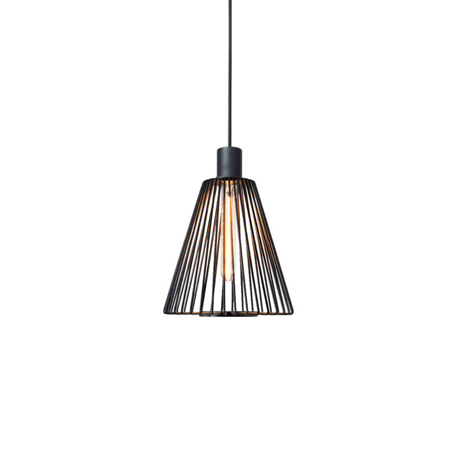 Wever &amp; Ducré Wiro 1.0 Cone Pendelleuchte, Farbe: schwarz, Seilabhängung: 2.6m