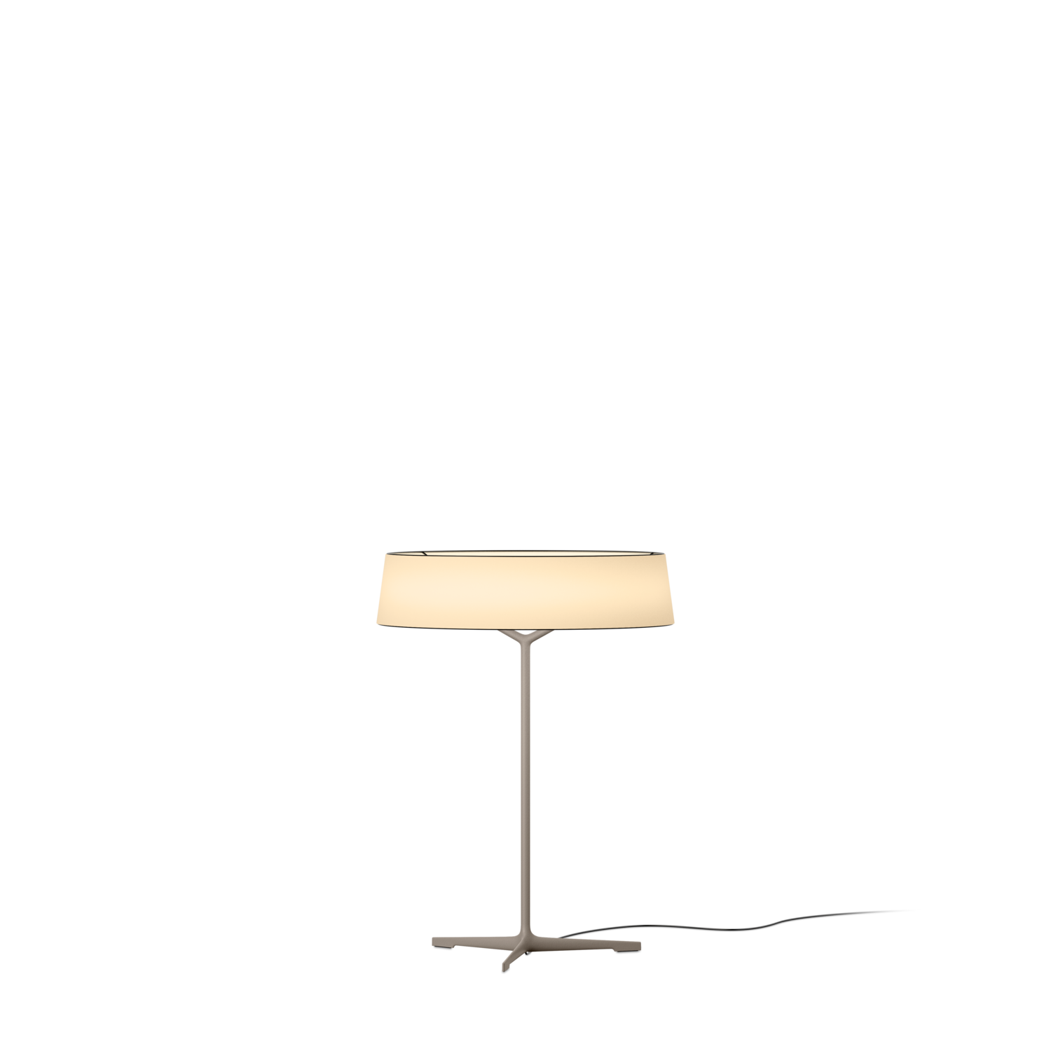 Vibia Dama Tischleuchte, Model: 3225 - Ø 45 H 61cm, Farbe: Beige D1 (NCS S 4005-Y50R), Dimmbar: Push