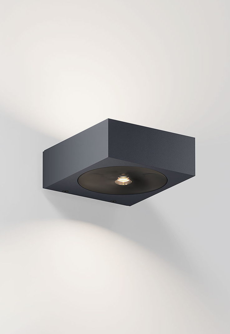 IP44.de luci Wandleuchte, Farbe: anthrazit, Dimmbar: Standard Phasenabschnitt