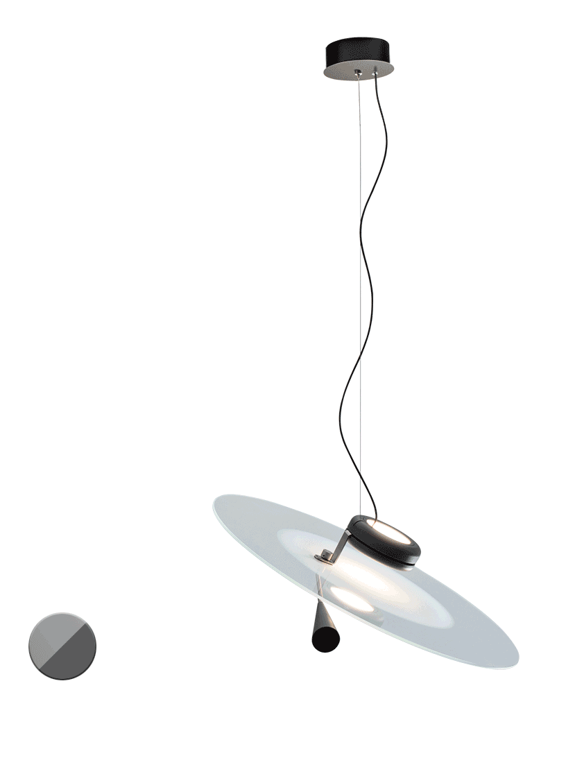 Stilnovo Bascula Pendelleuchte, Lichtfarbe: 2700K warmweiss, Farbe: nickel - grau