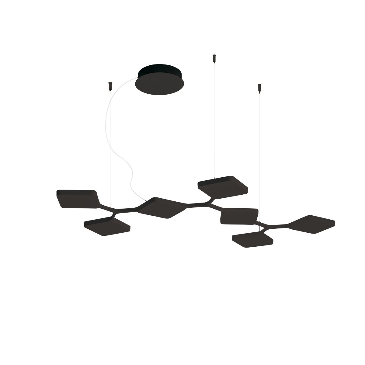Stilnovo Quad Pendelleuchte, Farbe: schwarz, Grösse: 1124mm, indirekte Beleuchtung, Phasenabschnitt
