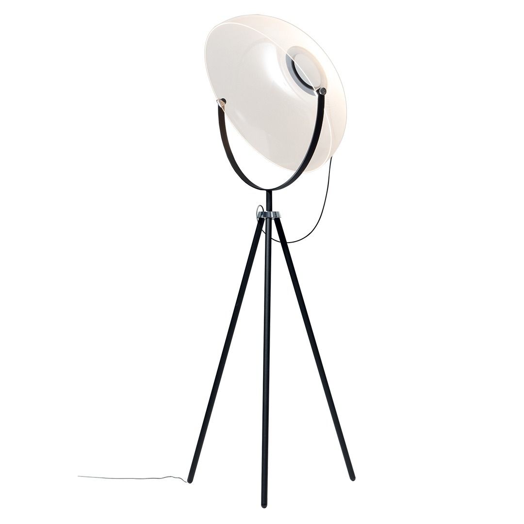 Stilnovo Demi Moon Stehleuchte, Lichtfarbe: 2700K warmweiss, Farbe: schwarz - transparent PMMA