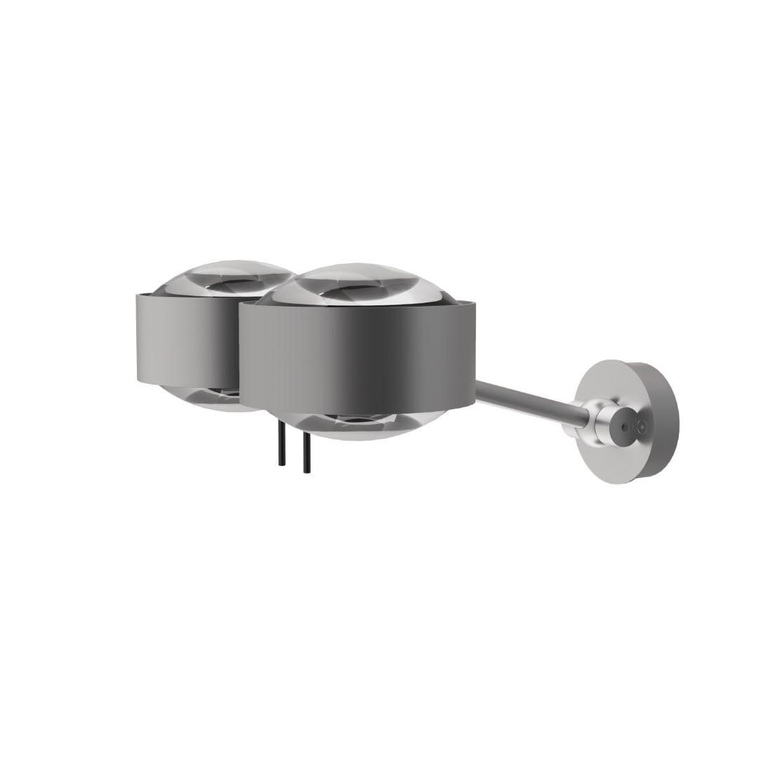 Top Light PUK! PRO 120 Wing ll Wandleuchte, Leuchten - Farbe: Kopf/Wandschild - chrom matt + Stange/Gelenk - chrom matt, Armlänge: 100mm