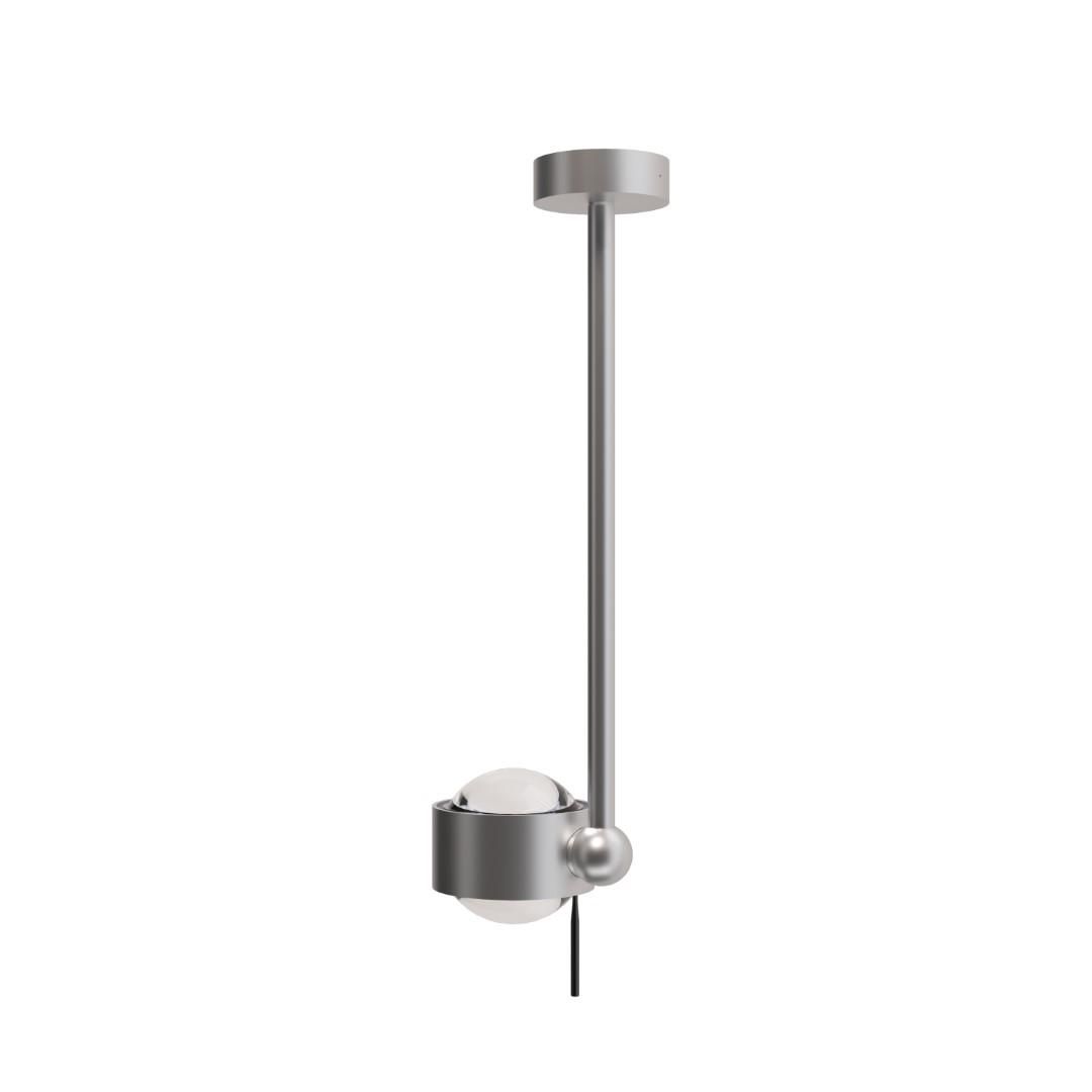 Top Light PUK! PRO 80 Side l Deckenleuchte, Leuchten - Farbe: Kopf/Deckenschild - chrom matt + Stange - chrom matt