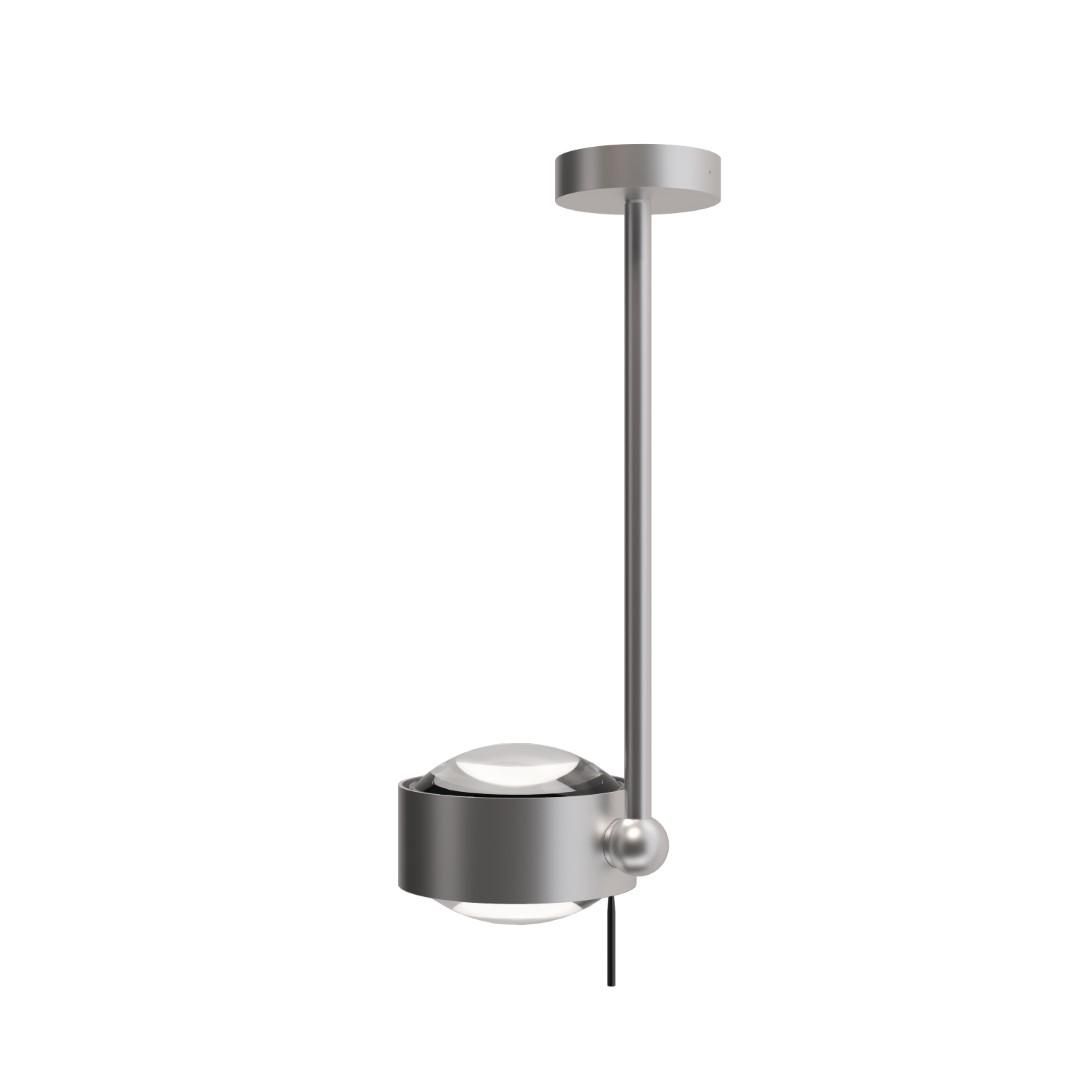 Top Light PUK! PRO 120 Side l Deckenleuchte, Leuchten - Farbe: Kopf/Deckenschild - chrom matt + Stange - chrom matt