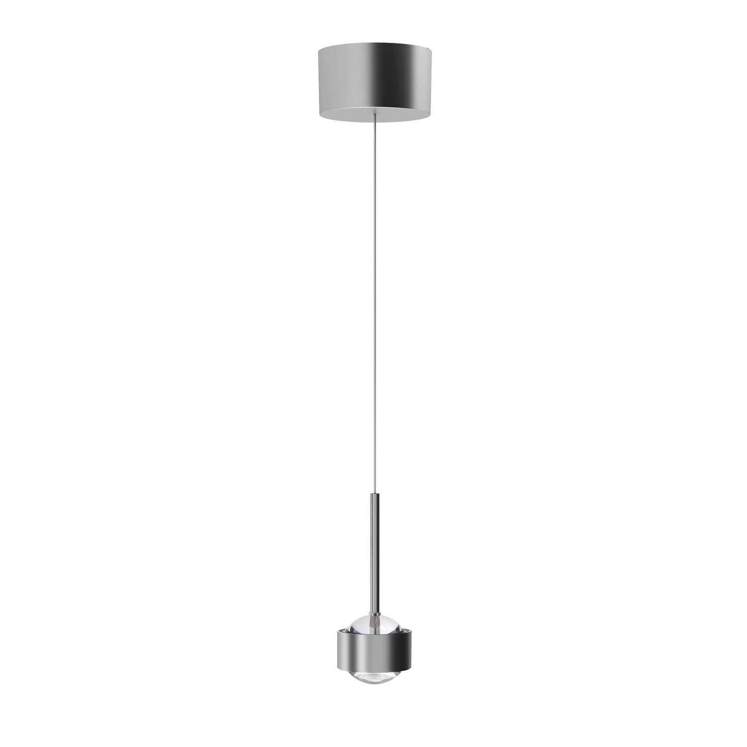 Top Light PUK! PRO 80 Motion l Pendelleuchte, Leuchten - Farbe: Kopf - chrom matt + Stab - chrom matt + Baldachin - silber