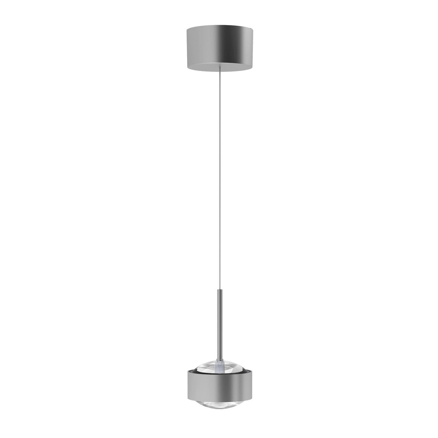 Top Light PUK! PRO 120 Motion l Pendelleuchte, Leuchten - Farbe: Kopf - chrom matt + Stab - chrom matt + Baldachin - silber