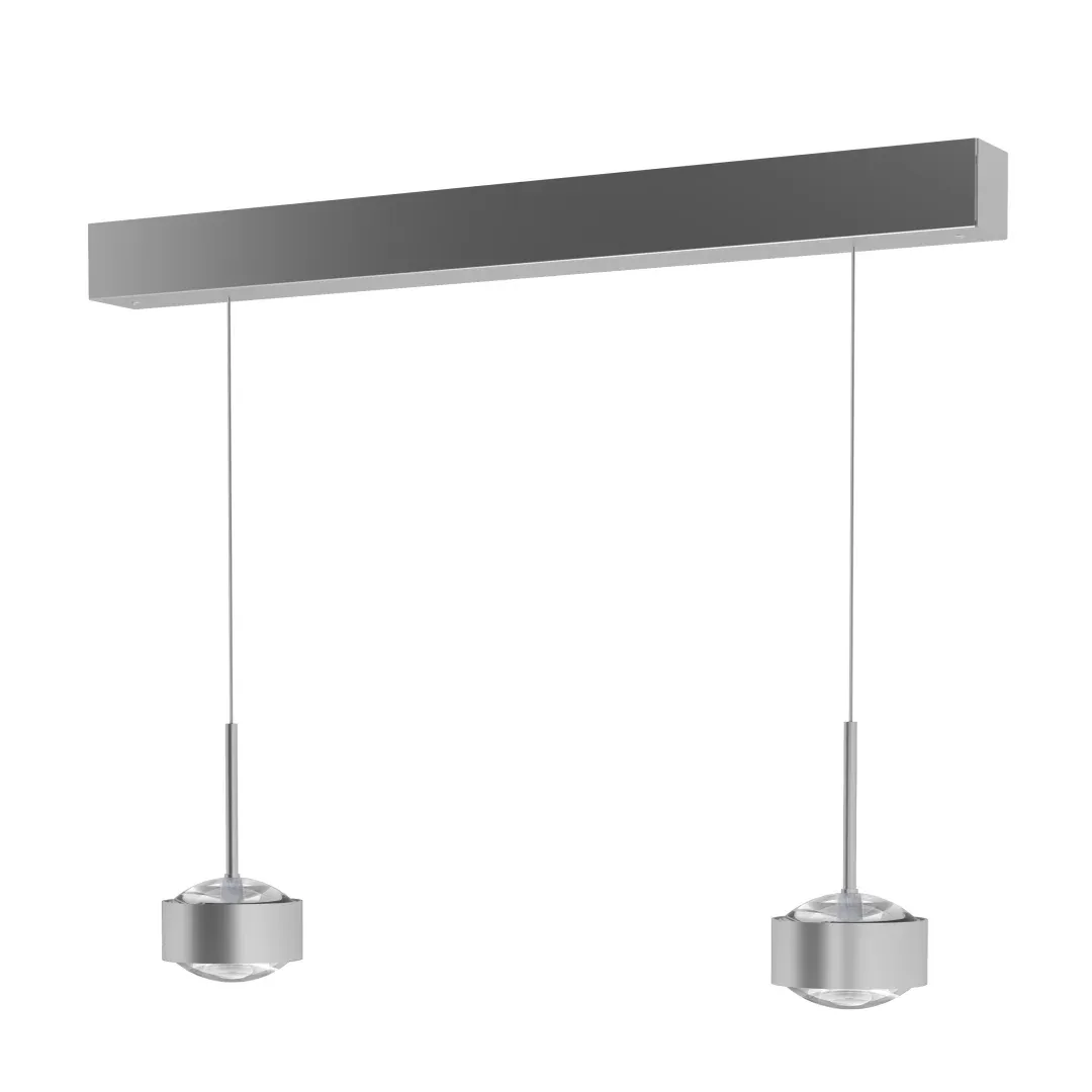 Top Light PUK! PRO 120 Motion ll Pendelleuchte, Leuchten - Farbe: Kopf - chrom matt + Stab - chrom matt + Baldachin - silber