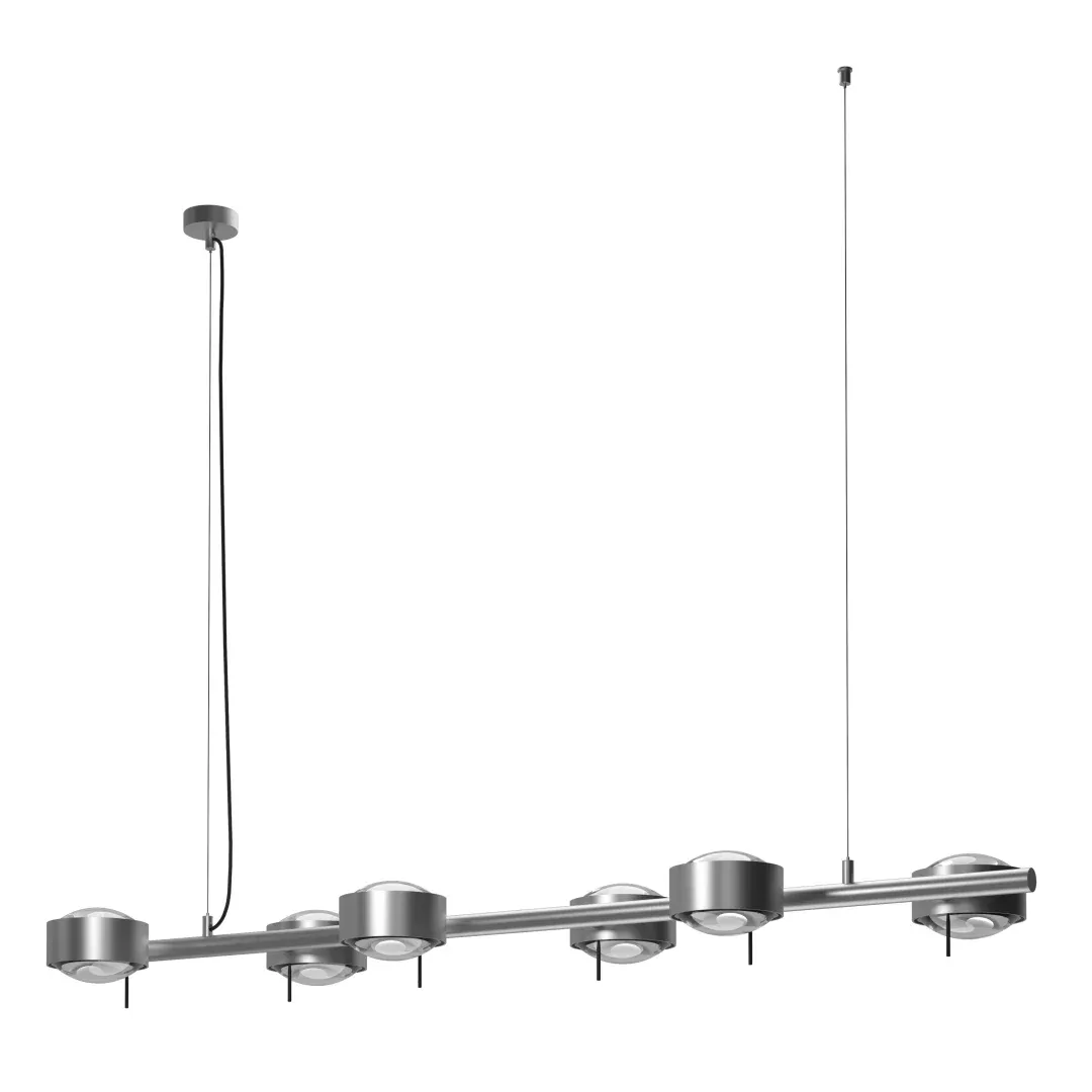 Top Light PUK! PRO 120 Sixtett Pendelleuchte, Leuchten - Farbe: Kopf - chrom matt + Stange - chrom matt
