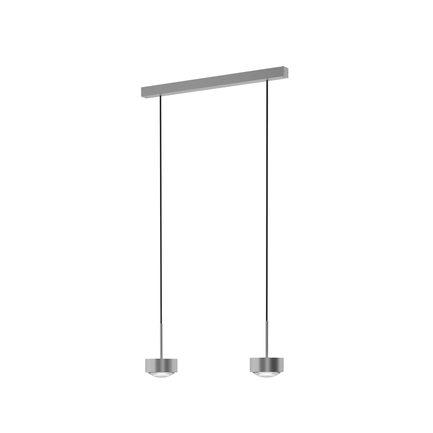 Top Light PUK! PRO 120 Choice Long One Pendelleuchte, Länge - Deckenbalken: 600mm (2x Leuchtenkopf), Leuchten - Farbe: Kopf - chrom matt + Deckenbalken - chrom matt