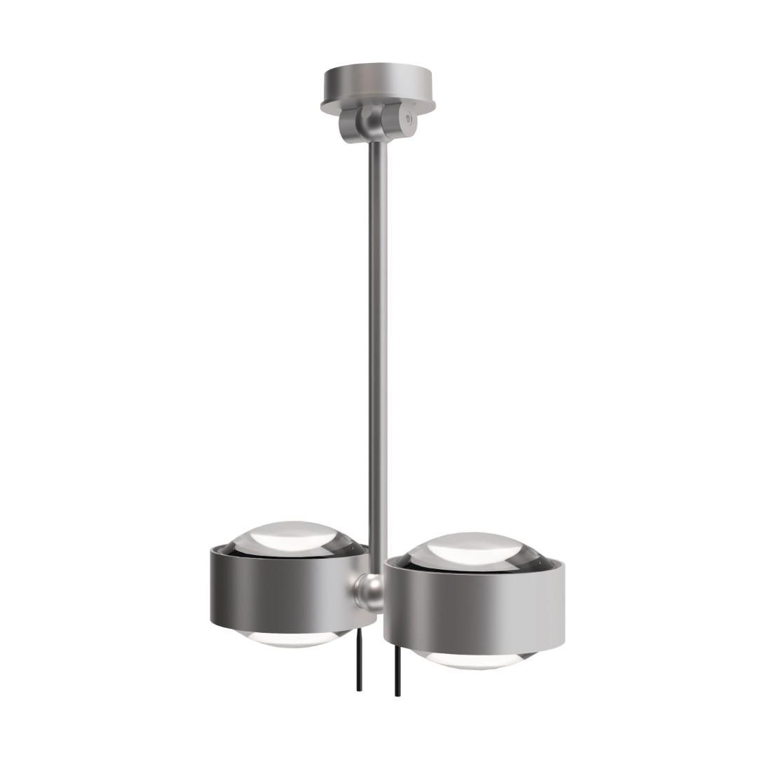 Top Light PUK! PRO 120 Wing ll Deckenleuchte, Leuchten - Farbe: Kopf/Deckenschild - chrom matt + Stange - chrom matt