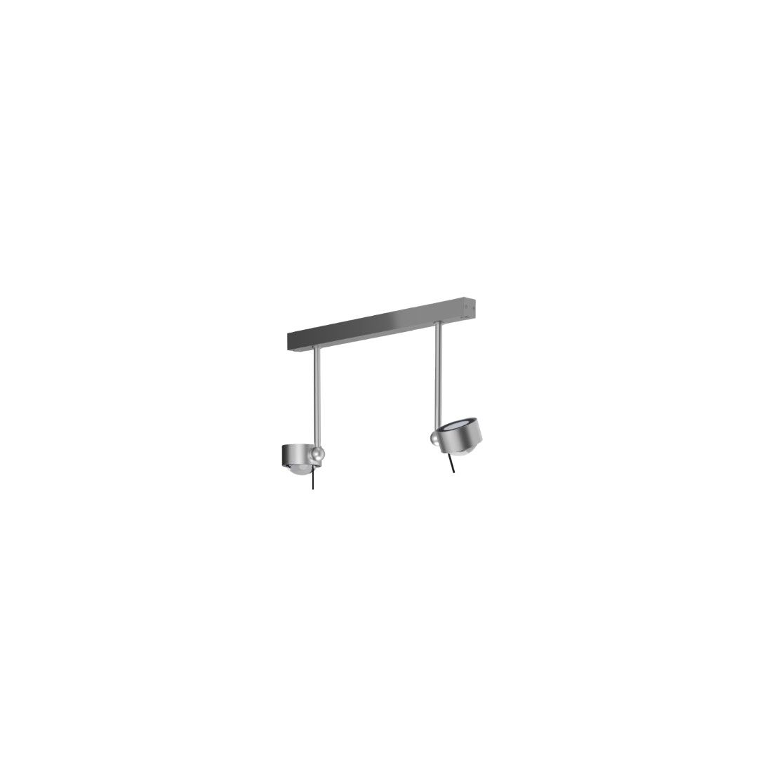 Top Light PUK! PRO 80 Choice Side Deckenleuchte, Leuchten - Farbe: Kopf/Deckenschild - chrom matt + Gelenk chrom matt, Variante: L 450mm