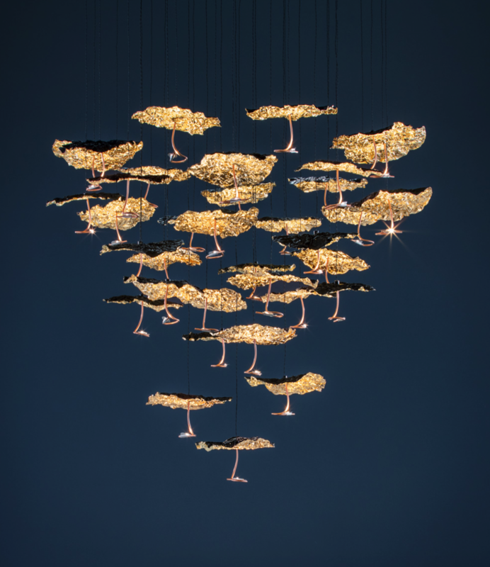 Catellani &amp; Smith Gold Moon Chandelier Pendelleuchte