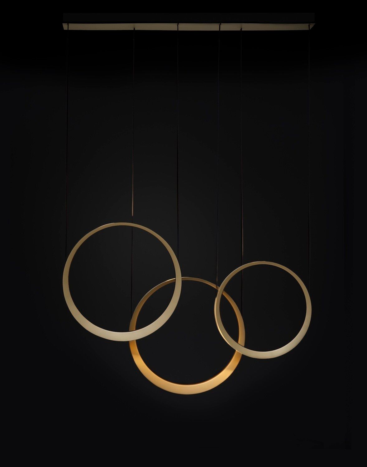 Quasar Moonlight triple/five Pendelleuchte, Grösse: 40/40/50cm, Farbe: aluminium