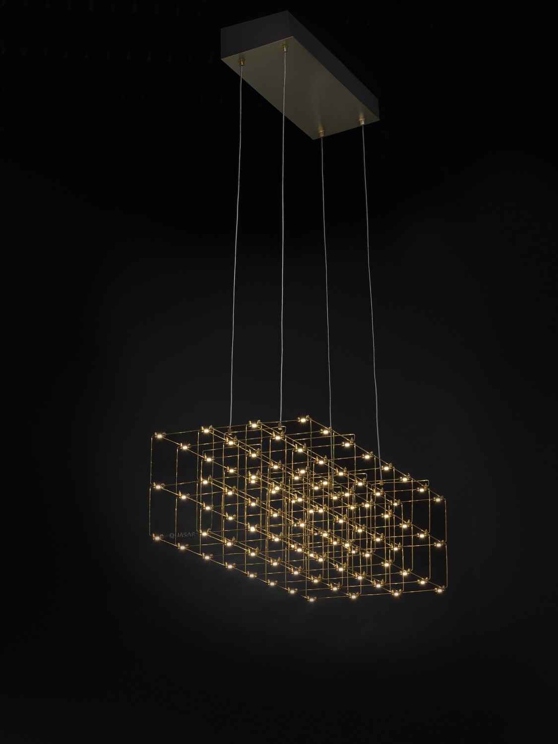 Quasar Cosmos Square Pendelleuchte, Grösse: Square Double - H 25cm, Farbe: nickel