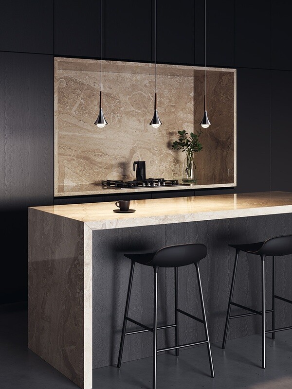 Lodes Rain Pendelleuchte mit Baldachin oval