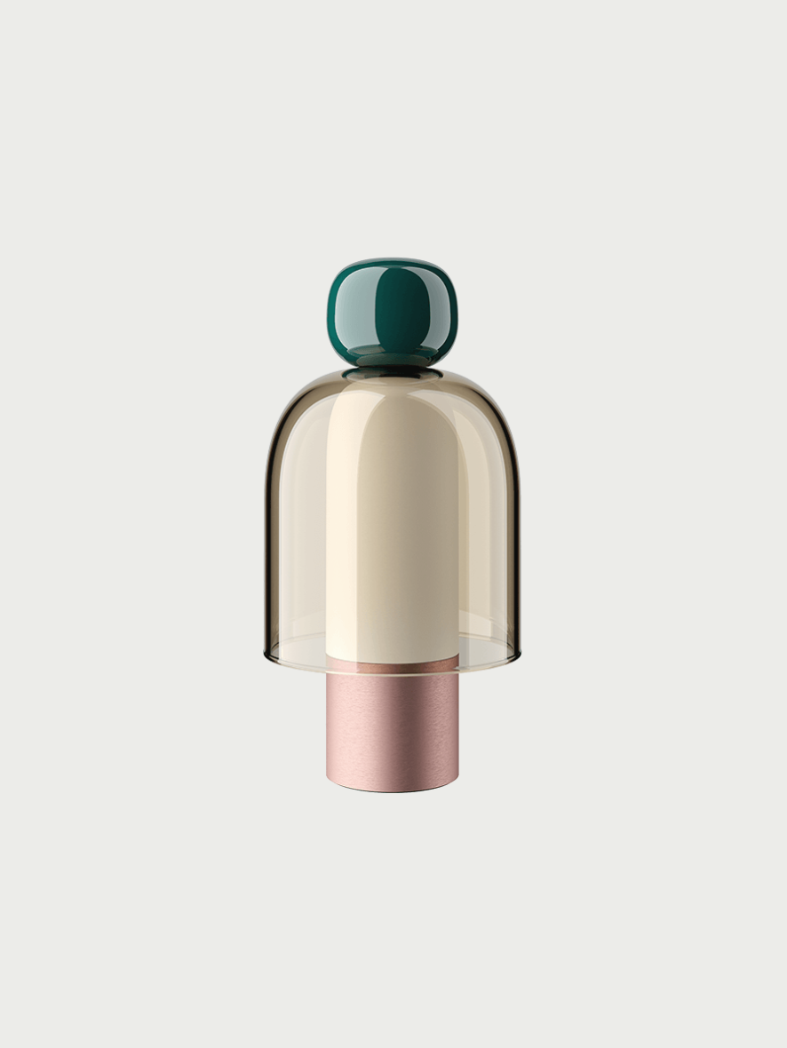 Lodes Easy Peasy Tischleuchte, Variante: Kelp (Green-Honey-Brushed Rose Gold)