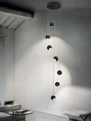 Lodes Spider Pendelleuchte mit Baldachin rund