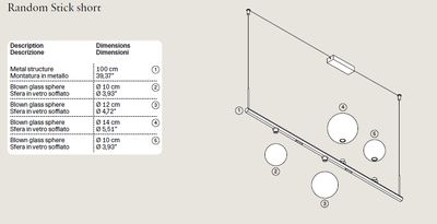 Lodes Random Stick Short Pendelleuchte