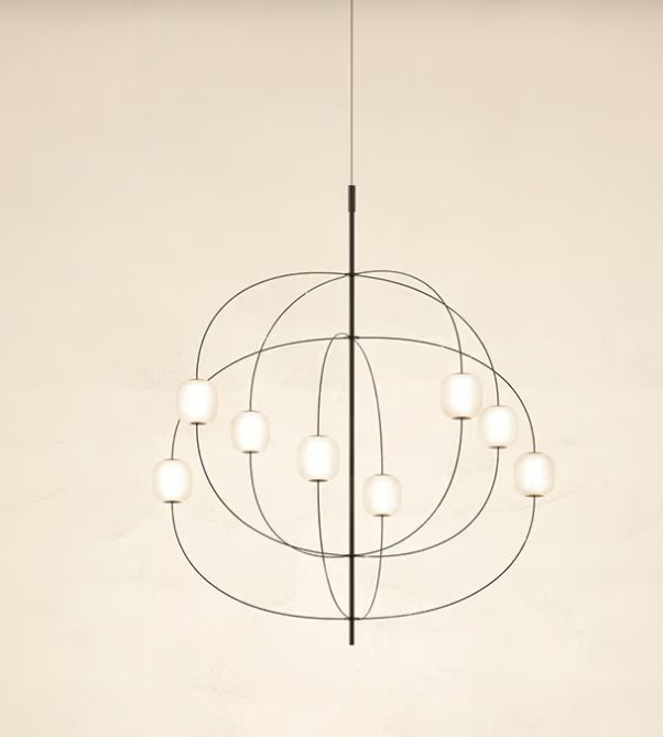 Lodes Axia Pendelleuchte, Farbe - Stahl: Black Chrome, Glas: Frosted White, Lichtfarbe: 2700K warmweiss, Dimmbar: Standard Phasenabschnitt