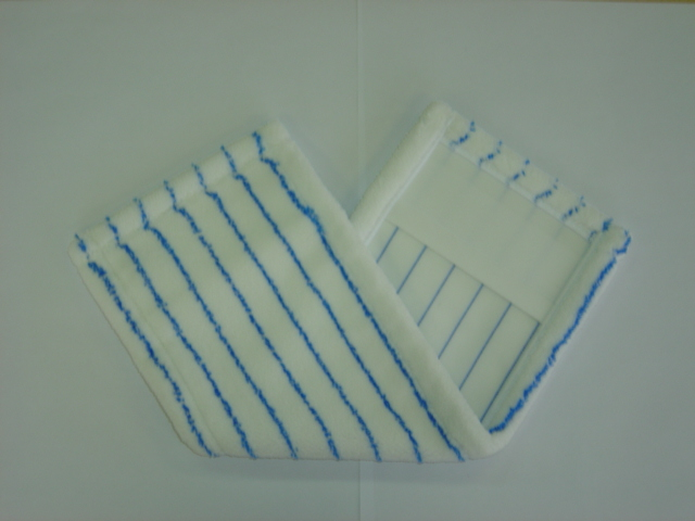 Scratch  Poly Flachmopfranse blau/weiss Laschen/Taschen aussenfasern geschlossen 45 cm