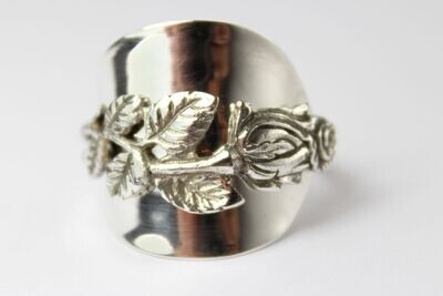 👉Rosen Ring 835 Silber Besteckschmuck Ring, ca. 62 (19,8) Silberbesteck
