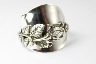 👉Rosen Ring 835 Silber Besteckschmuck Ring, ca. 65 (20,8) Silberbesteck