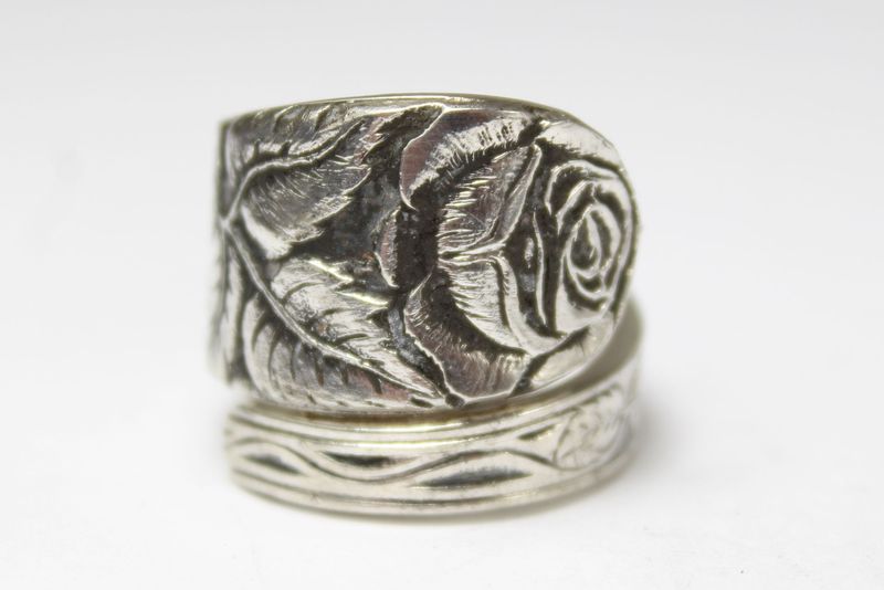 Rosen Besteck Schmuck Ring, ca. 58 (18,5) Ring aus Besteck