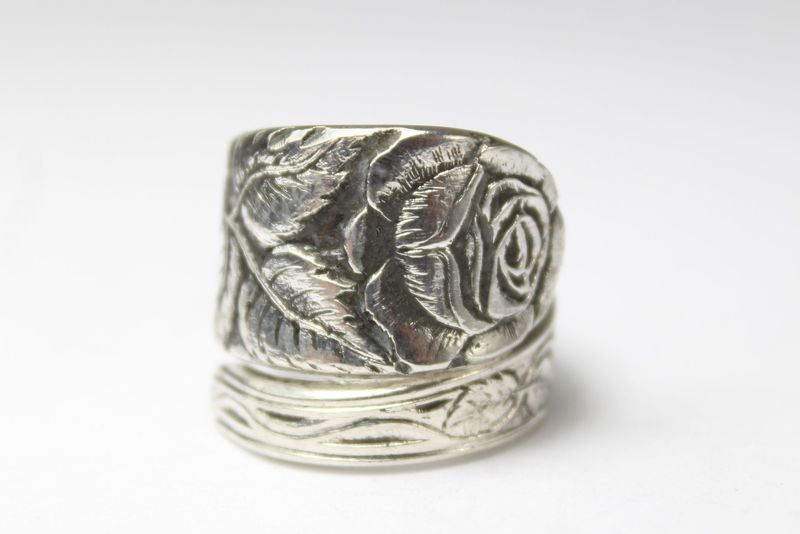 Rosen Besteck Schmuck Ring, ca. 56 (17,8) Ring aus Besteck