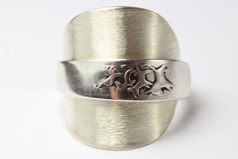 800er Silber Besteckschmuck Ring, ca. 64 (20,3) Ring aus Silberbesteck